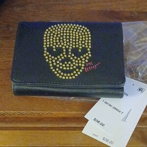 Betsey Johnson Black Wallet with Gold Accents